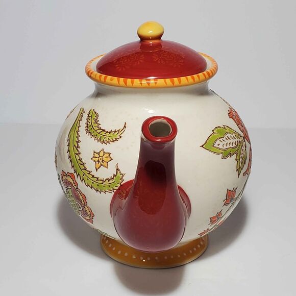 Artistic Accents Teapot Floral Orange - Picture 4 of 9
